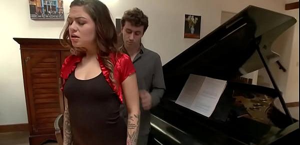  Deep throat bound piano student fucked